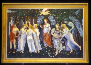 Re-creation of Boticelli's PRIMAVERA for Pageant of the Masters' THE ART DETECTIVE, 2014.