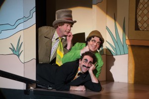 Resistance is futile. But you can try. Harpo (Brent Hinkley), Chico (John Tufts) and Groucho (Mark Bedard). Photo by Jenny Graham.