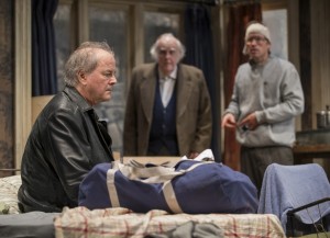 Francis Guinan, M. Emmet Walsh and Tim Hopper in Steppenwolf Theatre Company’s production of The Night Alive by Conor McPherson, directed by Henry Wishcamper. Photo by Michael Brosilow.