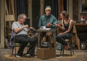 Francis Guinan, Tim Hopper and Helen Sadler in Steppenwolf Theatre Company’s production of The Night Alive by Conor McPherson, directed by Henry Wishcamper. Photo by Michael Brosilow.