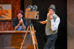 David Shiner (right) and musician Jacob Colin Cohen (left) in OLD HATS at A.C.T.'s Geary Theater - Photo by Kevin Berne.