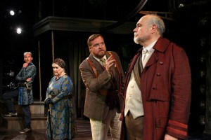 Louis Butelli, Dawn Didawick, Edmund Lewis and Mike McShane in THE TEMPEST by William Shakespeare at South Coast Rep. Photo by Debora Robinson-SCR.
