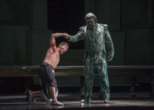 Mariusz Kwiecień and Andrea Silvestrelli in DON GIOVANNI, directed by Robert Falls for Lyric Opera of Chicago. Photo by Todd Rosenberg.