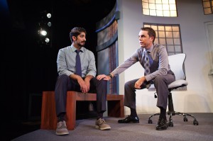 Sandeep (Jason Kapoor) and Brock (Mark Anderson Phillips) try to solve the problem in SF Playhouse's IDEATION. Photo by Jessica Palopoli.