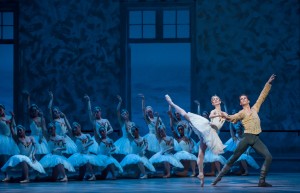 Victoria Jaiani, Dylan Gutierrez and the Joffrey Ballet in Christopher Wheeldon's SWAN LAKE - Photo by Cheryl Mann.