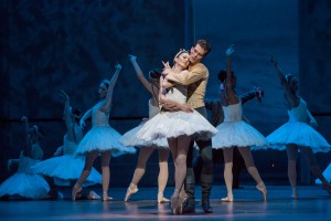 Victoria Jaiani, Dylan Gutierrez, and the Joffrey Ballet in Christopher Wheeldon's SWAN LAKE - Photo by Cheryl Mann.