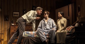 Bill Pullman, Ben Schnetzer and Nadia Gan in The New Group production of David Rabe's Sticks and Bones. PHOTO CREDIT: Monique Carboni.