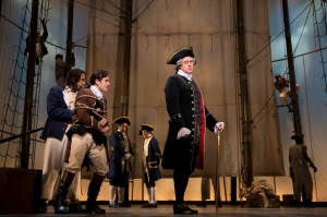 Josh Young, Tom Hewitt, and the ensemble in AMAZING GRACE, the pre-Broadway production in Chicago. Photo by Joan Marcus.