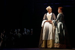 Laiona Michelle and Erin Mackey in AMAZING GRACE, the pre-Broadway production in Chicago. Photo by Joan Marcus.