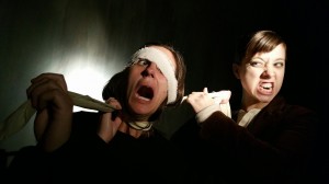 Liz Chase and Erin Orr in THE BLACK CAT, part of ALL GIRL EDGAR ALLAN POE. Photo by Bob Fisher.