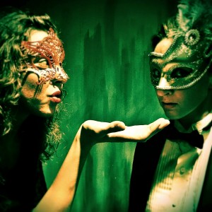 Moira Begale and Becky Blomgren in MASQUE OF THE RED DEATH, part of ALL GIRL EDGAR ALLAN POE. Photo by Bob Fisher.