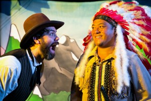 Peter Larney and Mikey De Lara in Coeurage Theatre Company’s CANNIBAL! THE MUSICAL. Photo by Nardeep Khurmi.