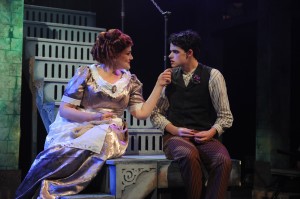 Rebecca Finnegan and Miles Blim in Porchlight Music Theatre’s production of SWEENEY TODD - photo by Brandon Dahlquist.