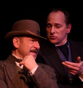Adam Bitterman and James Sparling in City Lit Theater's HOLMES AND WATSON, playing through December 14 - photo by Tom McGrath.