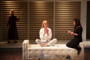 Annabel Armour, Patrice Egleston, and Alice da Cunha in Remy Bumppo's production of THE CLEAN HOUSE. Photo by Johnny Knight.