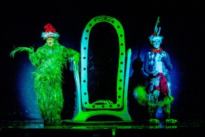 Shuler Hensley as The Grinch and Aleksa Kurbalija as Max in "Dr. Seuss' How The Grinch Stole Christmas! The Musical," running Nov. 20-29 at The Chicago Theatre. Photo by Bruce Oglesby-Bluemoon Studios.