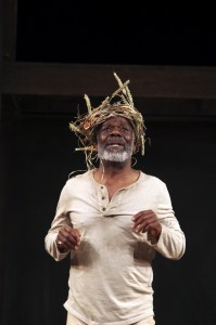Joseph Marcell as Lear in the Globe on Tour production of KING LEAR. Photo by Ellie Kurttz.