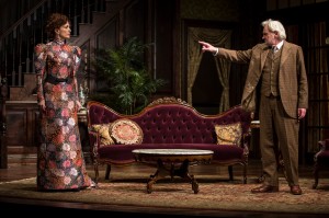 (L to R) Shannon Cochran (Regina Giddens) and John Judd (Horace Giddens) in The Little Foxes by Lillian Hellman, directed by Henry Wishcamper at Goodman Theatre (May 2 – June 7, 2015).