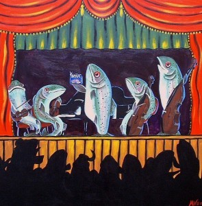 Trout-Quintet-painting by Melissa Wotherspoon