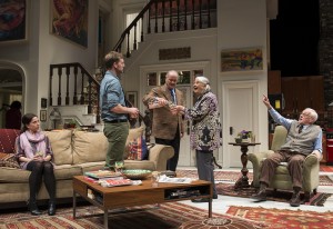 Audrey Francis (Claire), Cliff Chamberlain (Mark), Francis Guinan (Ian), Lois Smith (Patricia) and John Mahoney (Brian) in Steppenwolf Theatre Company’s production of THE HERD.