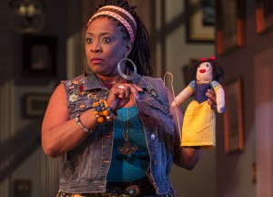 E. Faye Butler (Cassandra) in Vanya and Sonia and Masha and Spike by Christopher Durang, directed by Steve Scott at Goodman Theatre.