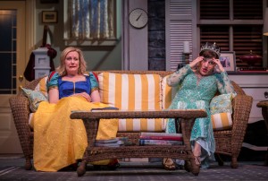 Mary Beth Fisher (Masha) and Janet Ulrich Brooks (Sonia) in Vanya and Sonia and Masha and Spike by Christopher Durang, directed by Steve Scott at Goodman Theatre.