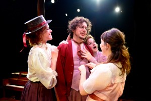 Lindsey Gavel, Joel Ewing, Mary Williamson and Hilary Williams in The Hypocrites’ production of THREE SISTERS by Anton Chekhov, directed by Geoff Button. Photo by Evan Hanover.