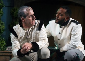 Kevin McKillip as Leontes and Kyle Haden as Camillo star in First Folio Theatre’s production of The Winter’s Tale.