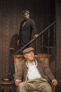 Jude Ciccolella (in chair) and Jason Downs in Pacific Resident Theatre's THE HOMECOMING.