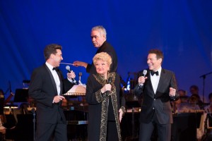 Michael Andrew, Marilyn Maye, Michael Feinstein and Larry Blank (conductor) in BIG BAND SWING! with the Pasadena POPS.