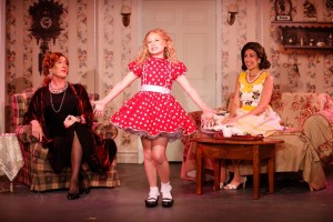 PETER LAND, TORI MURRAY and KIM MARESCA in RUTHLESS! at St. Luke’s Theatre. Photo by Carol Rosegg.