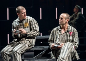 Patrick Heusinger and Charlie Hofheimer in BENT, directed by Moisés Kaufman, at the Mark Taper Forum. Photo by Craig Schwartz.