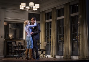 Nisi Sturgis (Emily) and Bernard White (Amir) in Disgraced by Ayad Akhtar, directed by Kimberly Senior at Goodman Theatre.