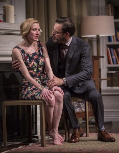 Nisi Sturgis (Emily) and J. Anthony Crane (Isaac) in Disgraced by Ayad Akhtar, directed by Kimberly Senior at Goodman Theatre.