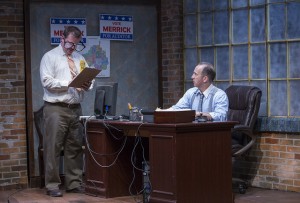 Joe Foust and Joe Dempsey in The (curious case of the) Watson Intelligence at Theater Wit. Photo by Charles Osgood.