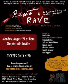 Post image for Los Angeles Theater Review: RANT & RAVE CHAPTER 61: JUSTICE (Rogue Machine Theatre)