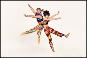 Matthew Dibble and Rika Okamoto in Yowzie costumes