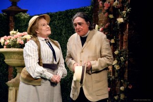 Miss Prism and Rev. Chasuble in NTL's THE IMPORTANCE OF BEING EARNEST. Photo by Nobby Clark.