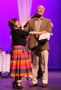 Marsha Kramer and Doug Carfrae in Musical Theatre Guild's DO I HEAR A WALTZ. Photo by Janice Young.