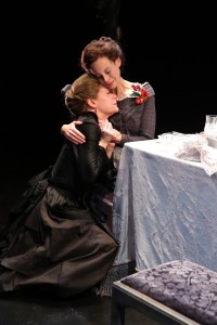 BARBRA WENGERD as Genevieve and GISELLE WOLF as Lucia in THE LONG CHRISTMAS DINNER by Thornton Wilder.