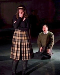 Beth Gallagher, Adrian Alita in WHEN THE RAIN STOPS FALLING at Cygnet Theatre. Photo by Ken Jacques.