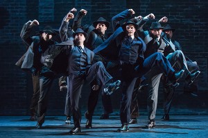 Jeff Brooks (Cheech) and the cast of the North American tour of BULLETS OVER BROADWAY. Photo by Matthew Murphy.