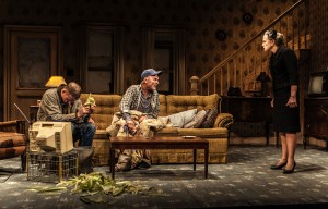 Paul Sparks, Ed Harris, Amy Madigan in Sam Shepard’s “Buried Child,” directed by Scott Elliott, Off-Broadway at The New Group. Photo credit: Monique Carboni.