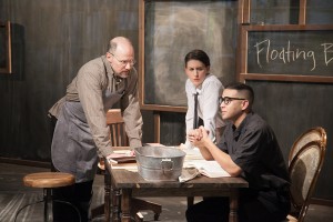Todd Michael Liech, Kelsey Brennan, and Kevin Matthew Reyes in THE LIFE OF GALILEO.