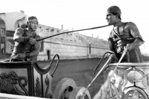 Messala (Francis X. Bushman) vs. Ben-Hur (Ramon Navarro) in the 1925 Silent Epic.