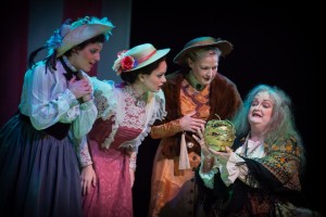 Sarah Powell, Janelle Lutz and Jenny Tucker in The Golden Apple at Lyric Stage