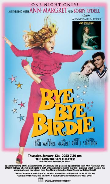Post image for Film Screening: BYE BYE BIRDIE (Ann-Marget & Bobby Rydell in person at The Montalban in Hollywood)