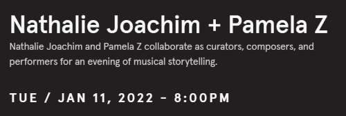 Post image for Music Review: NATHALIE JOACHIM & PAMELA Z (Disney Hall)