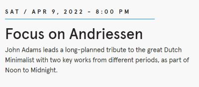 Post image for Music Review: FOCUS ON ANDRIESSEN (LA Phil)