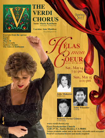 Post image for Music Preview: HÉLAS MON COEUR (The Verdi Chorus Spring 2022 Concert in Santa Monica)